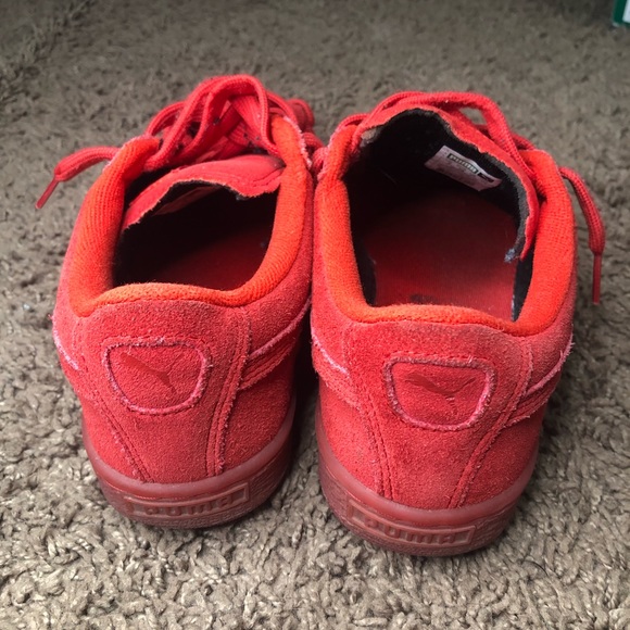 Big kids puma suede sneakers all red - Picture 6 of 7